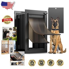 Heavy Duty Doggy Door Wall Mount Large 110lb Pets Aluminum 2 Insulated Flaps