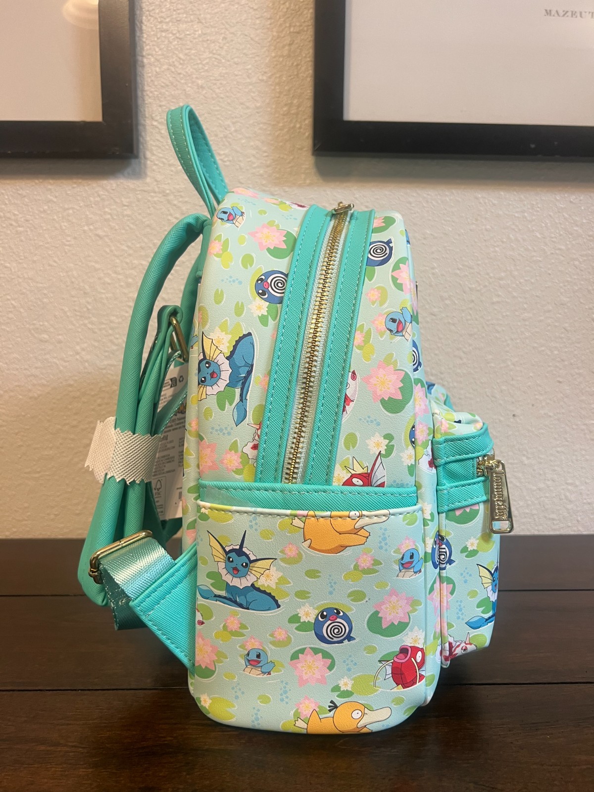 Loungefly - Pokémon Water Type Lily Pad Allover Print Mini Backpack - NEW image 4