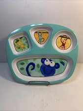 Child's 4 Section Dinner Plate Melamine Monkey Divided Tray Dinnerware CIRCO