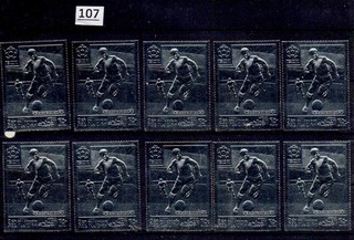 TF 10X FUJAIRAH 1970 MNH SOCCER SPORTS