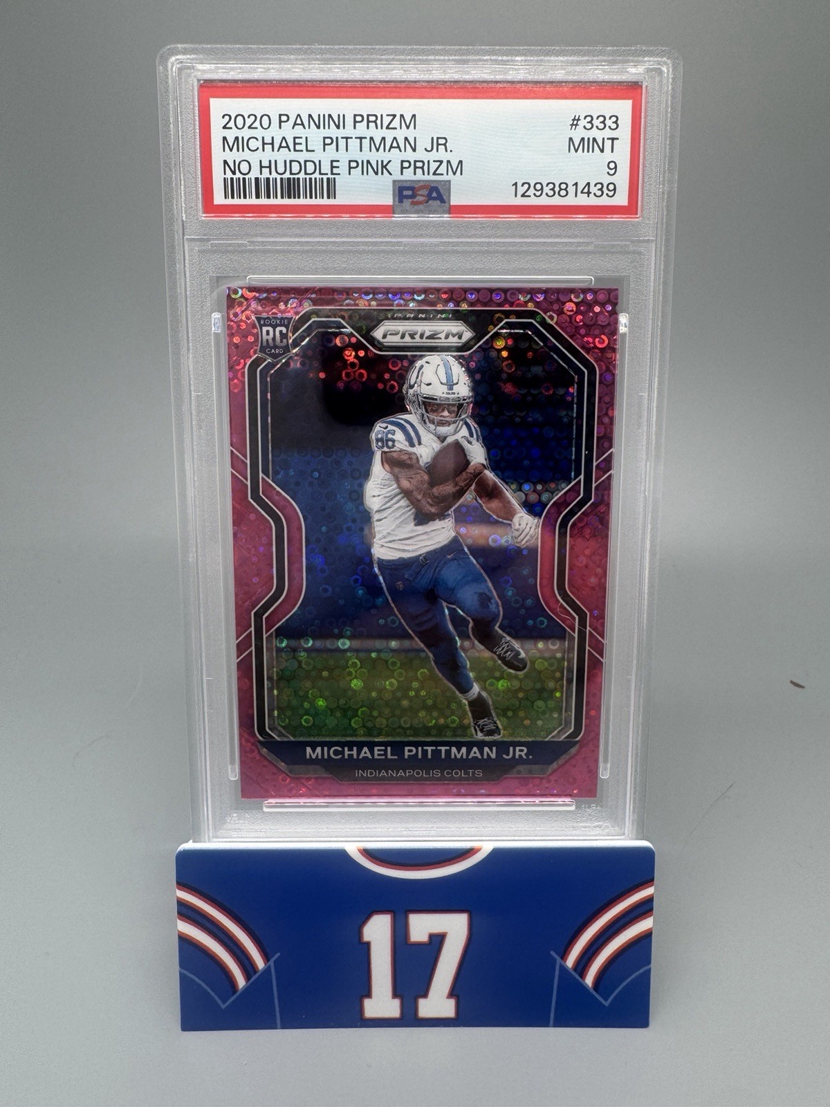 Michael Pittman Jr 2020 Prizm Pink Disco Rookie 07/15 Card #333 PSA 9
