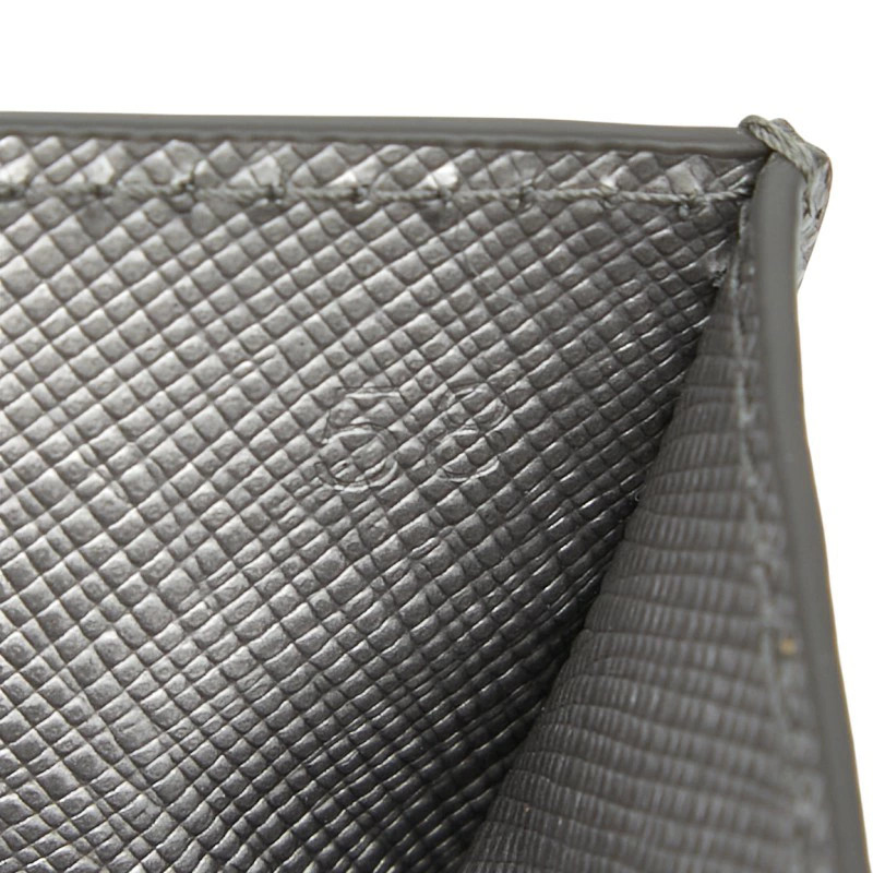 Prada Triangular Logo Plate Silver Leather Card C… - image 8