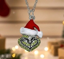 Christmas Fashion Jewelry Your A Mean One "Mr Grinch" Necklace Pendant
