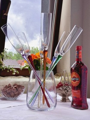 Vintage Champagnerflöten 70-80er.Handgefertigtes Glas