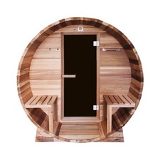 Barrel Sauna BRT66, Red Cedar, Electric Heater, 6 Feet, Fit 4 person, IN STOCK