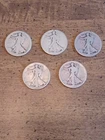 5 CULL Walking Liberty Half Dollar Lot 90% Silver BELOW MELT LAST DAY THIS PRICE