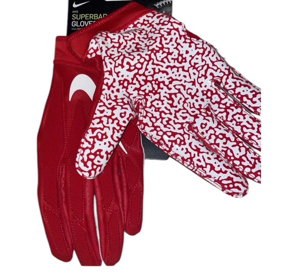 NWT Nike Superbad Magnigrip Technology Red Football Gloves CJ9339
