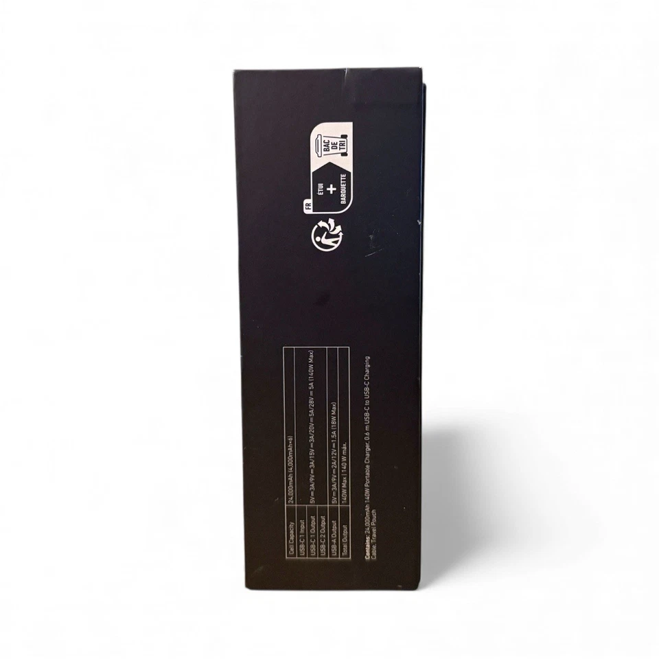 Banco de alimentación de alta velocidad Anker 737 (24000 mAh, 140 W, 3 puertos) - negro, caja abierta nueva Foto 3 de 4