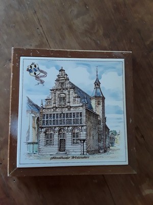 topfuntersetzer kachel vintage holland stadthuis woerden 18x18