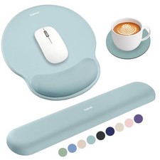 Seafoam Blue 3in1 Gel Memory Foam Ergonomic Mouse Pad Keyboard Wrist Rest