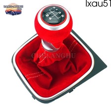 Red 5 Speed Gear Shift Knob With Boot For Vw Jetta 6 Mk6 2011 2012 2013 2014