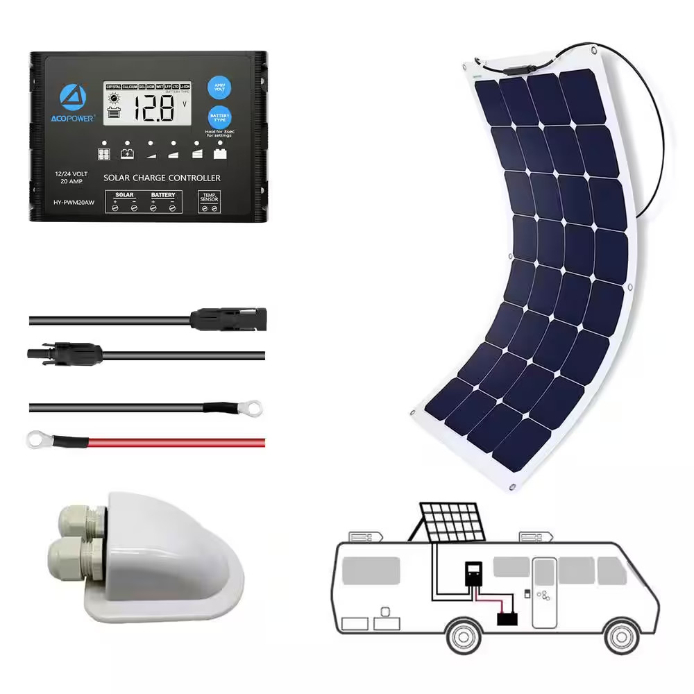 110-Watt Flexible Monocrystalline Offgrid Solar Power Kit with 110-Watt Solar Pa