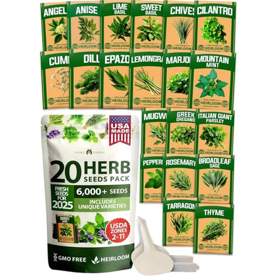 #ad Herb Seed Pack 20 Varieties Non GMO Heirloom Indoor Outdoor Garden Kit $57.99