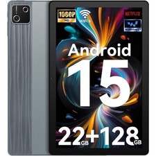 10 Inch Android 15 Tablet 22GB RAM 128GB ROM Wi-Fi 6G/BT 5.3 6200mAh Octa-Core