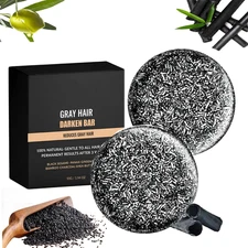 Spartans Gray Hair Reverse Bar Soap, Black Shampoo Bar for Hair & Beard Darkenin