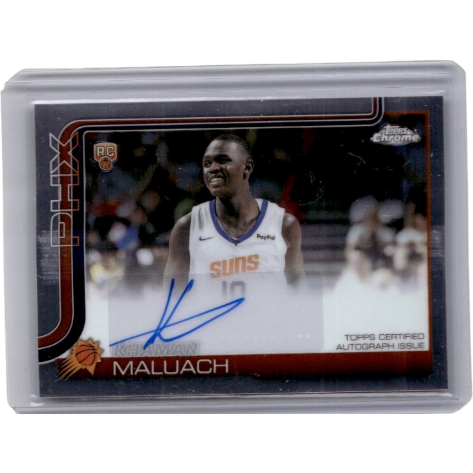 Khaman Maluach Phoenix Suns 2025 Topps Chrome RC Auto TCAR-KM