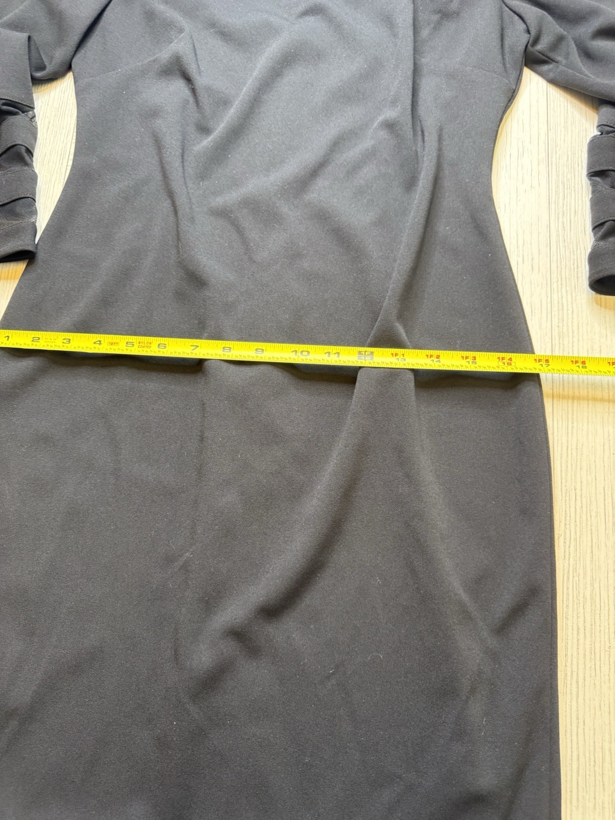 NWT Calvin Klein Illusion Band Bell Sleeve Black Sheath Dress Size 6 MSRP $89.98 thumbnail 4