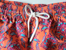 Image of POLO RALPH LAUREN TRAVELLER MID-TRUNK SWIM SHORTS PATTERN ORANGE MULTI MEN LARGE