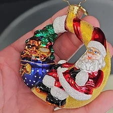 Christopher Radko OVER THE MOON FOR CHRISTMAS Ornament Authentic Very Good Cond