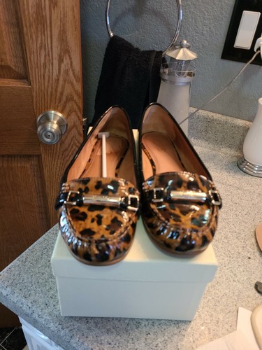 coach leopard loafers