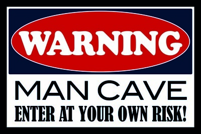 Holzschild 20x30 Warning Man Cave Enter at your own Risk Warnung Betreten auf ei