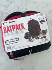 New Franklin Sports 19.25" Baseball Backpack, Batpack, Youth, Black  Red