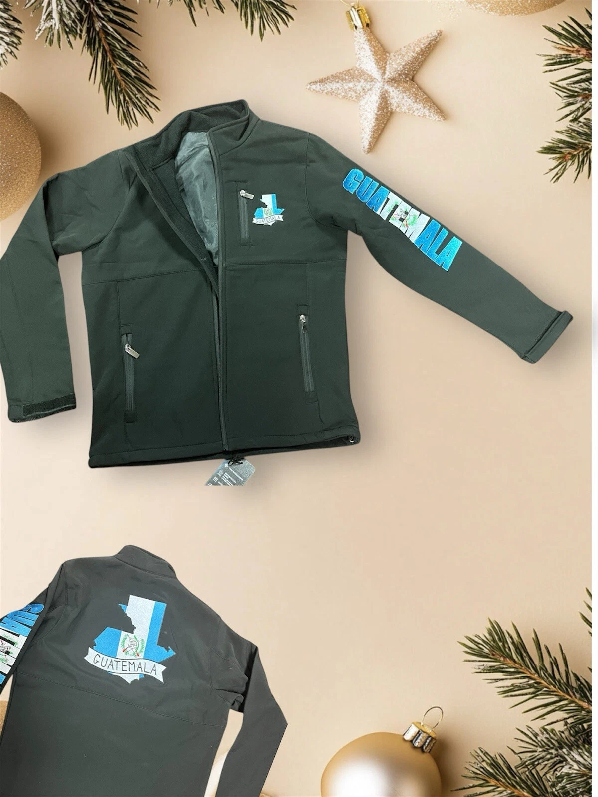 mens GUATEMALA logo zip BLACK jacket water/wind resistance WATERPROOF!