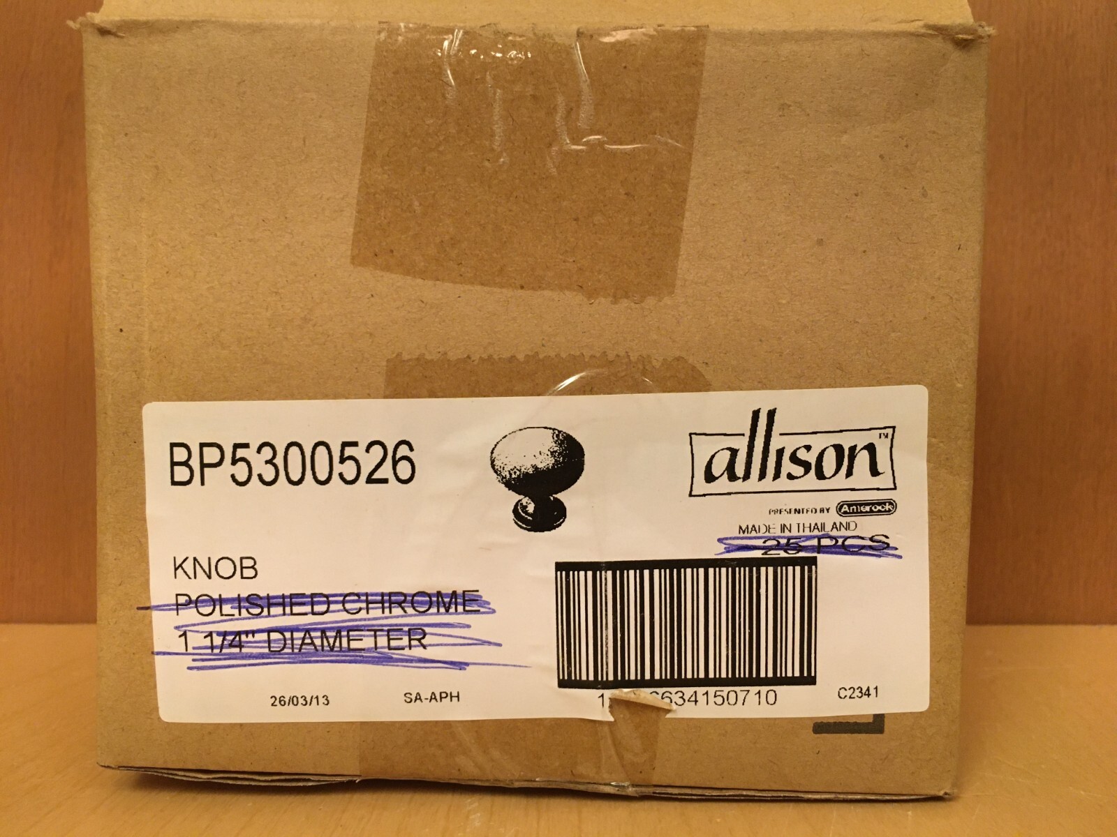 Amerock Allison  BP5301026 Brushed Chrome 1-1/4 Cabinet Knob Pulls Lot Of 15