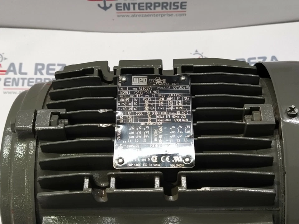 WEG 7512EP3EAL90S W21 3 PHASEN AC ELEKTROMOTOR 1 PS 230/460V AC 1145 U/min - Image 2 of 4