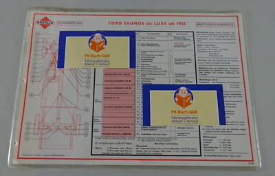 Gasoline Lubrication for Ford Taunus De Luxe Globo G13 From 1951