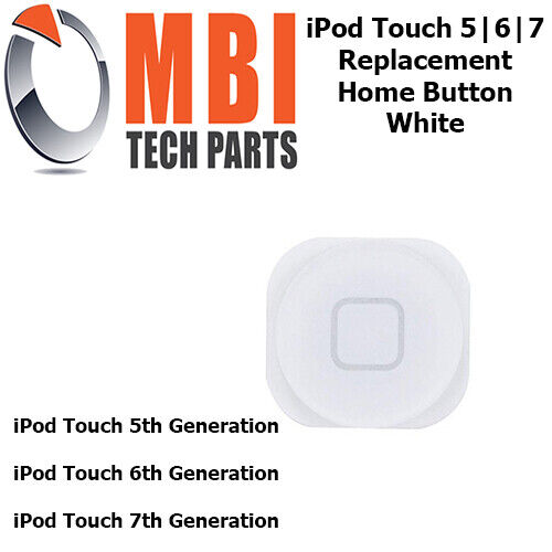 iPod Touch 5th 6th 7th Replacement Home Menu Button Cap Only iPod 5 6 7 White - Imagen 1 de 3