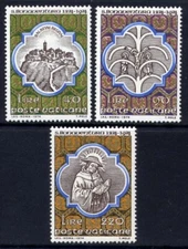 VATICAN Sc#558-60 1974 St. Bonaventure, Scholastic Philosopher MNH