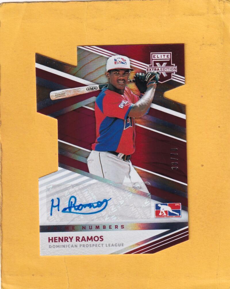 2020 Elite Extra Edition DPL Prime Numbers A Die-Cut Signatures Henry Ramos /70
