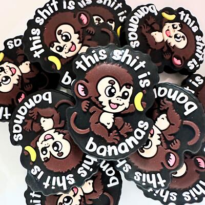 This Sh*t Is Bananas Monkey Banana Sarcastic Funny Silicone Focal Bead