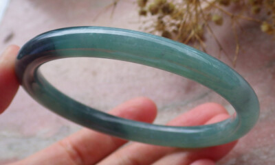 Video Certified Green Natural A JADE Jadeite Circle Bangle Bracelet 60mm 662385