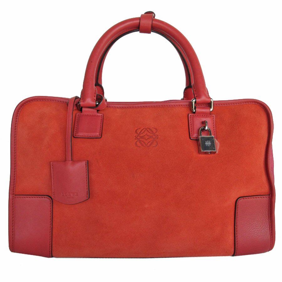 LOEWE　ロエベ　アマソナ　Size36 Auth LOEWE Amazona 36 Handbag Red suede/leather s0300a | eBay