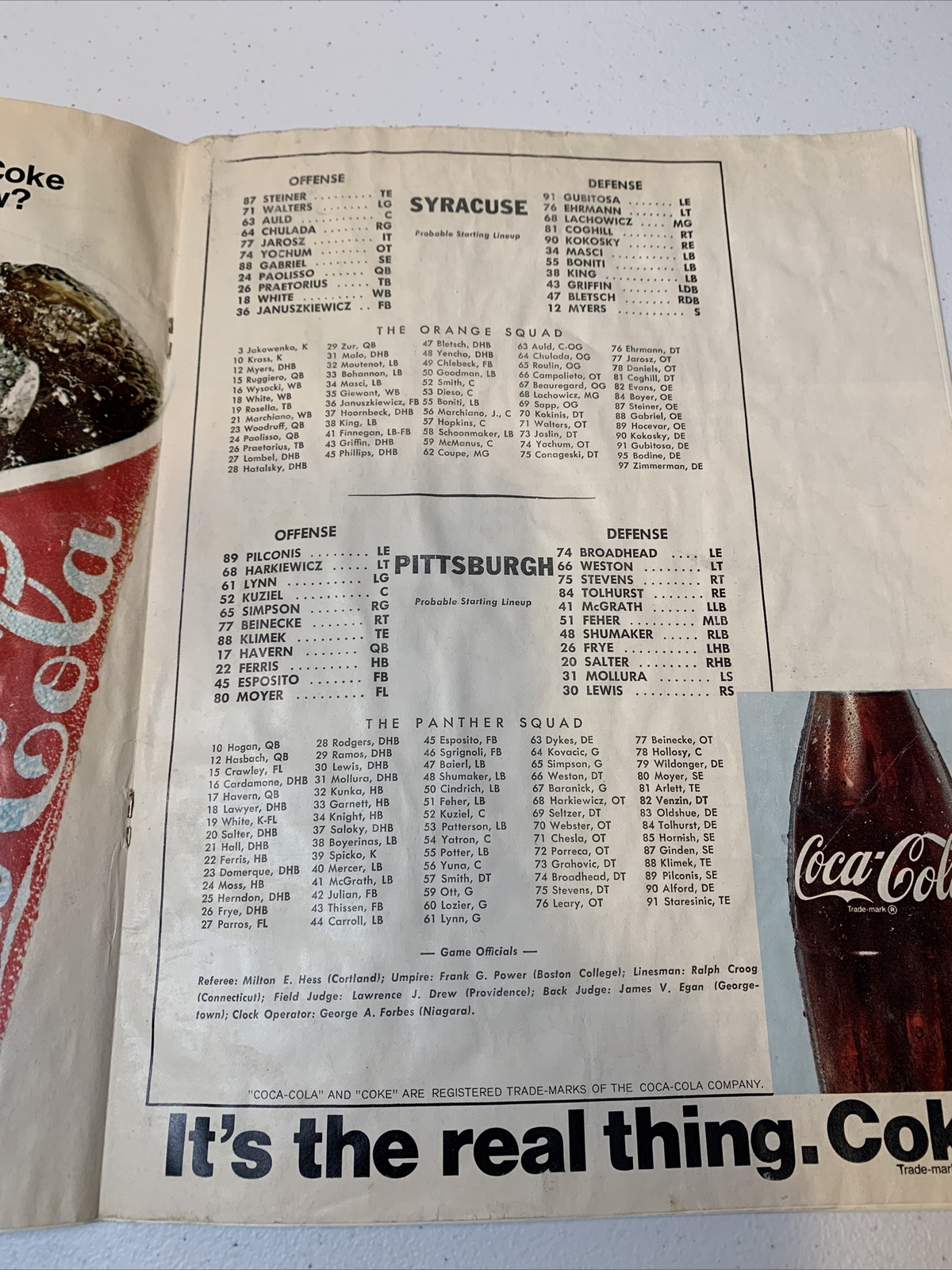 1970-syracuse-orange-football-game-program-ncaa-vs-pittsburgh-ebay