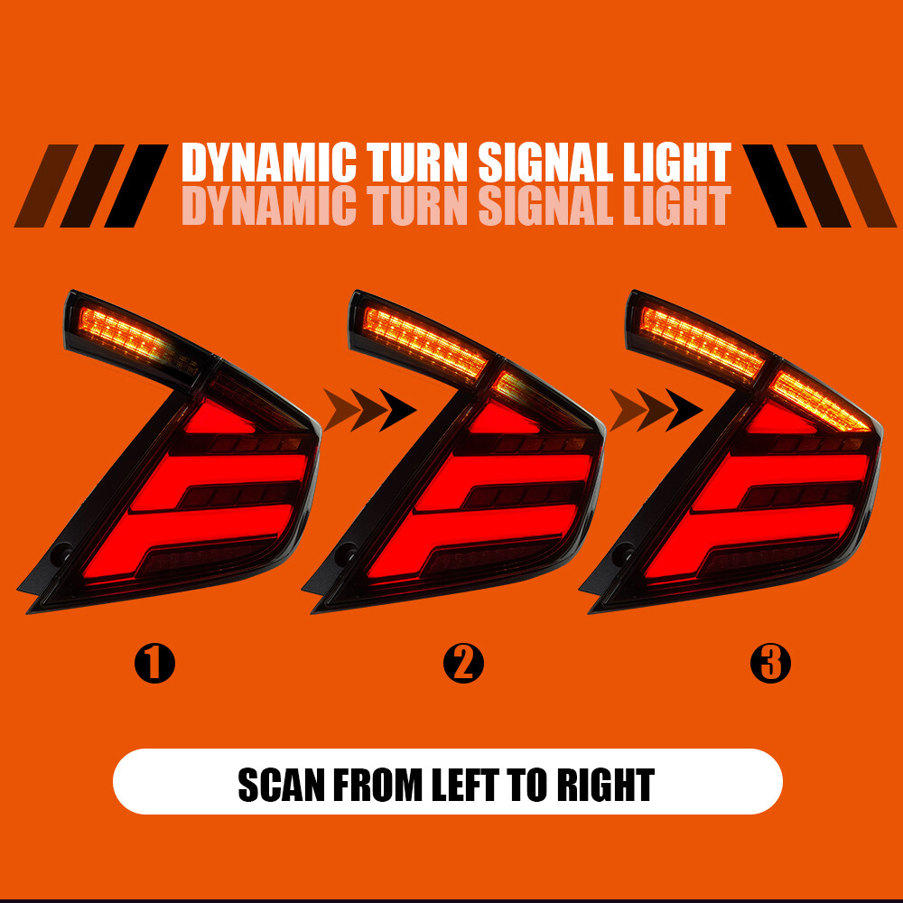 LED Tail Lights Assembly Fit For Honda Civic Hatchback Rear Lamp