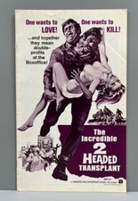 The Incredible 2 Headed Transplant Pressbook 1971 Movie Ads Posters Horror