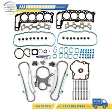 For 00 01 Dodge Dakota 4.7L Timing Cover Gasket & Chain Kit Head Gasket Bolt Set
