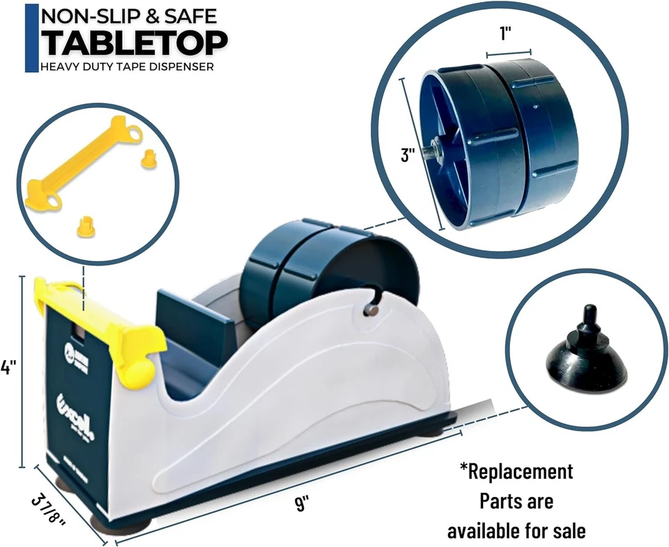 Dispensador de cinta de escritorio de acero de alta resistencia Excell (2" de ancho) base de ventosa Foto 4 de 4
