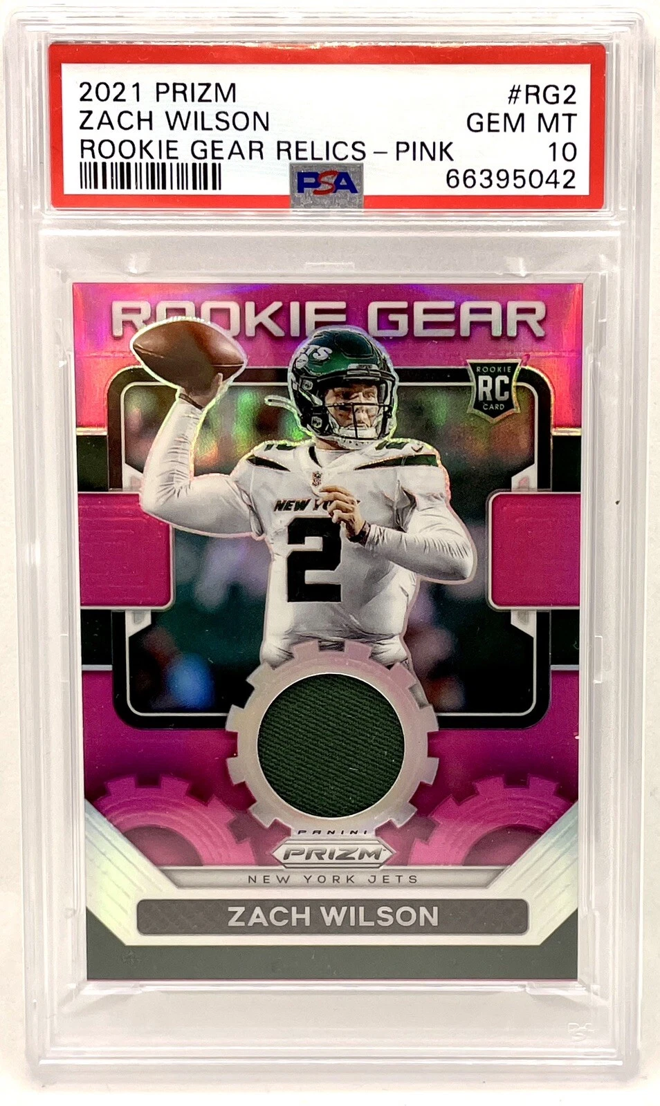 Zach Wilson Panini Prizm Rookie Gear Relics #RG2 Pink