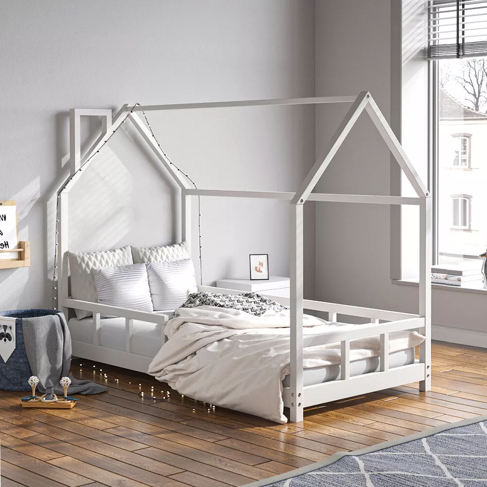 Wood canopy bed frame full outlet