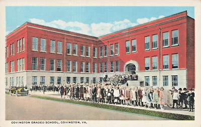 COVINGTON VIRGINIA VA~Kinder Vorne-COVINGTON Graded School~Antike Postkarte