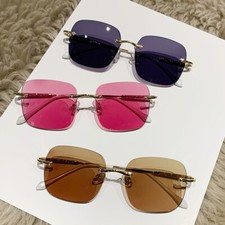 Women Fashion Rimless Myopia Nearsighted Glasses Metal Photochromic Glasses New