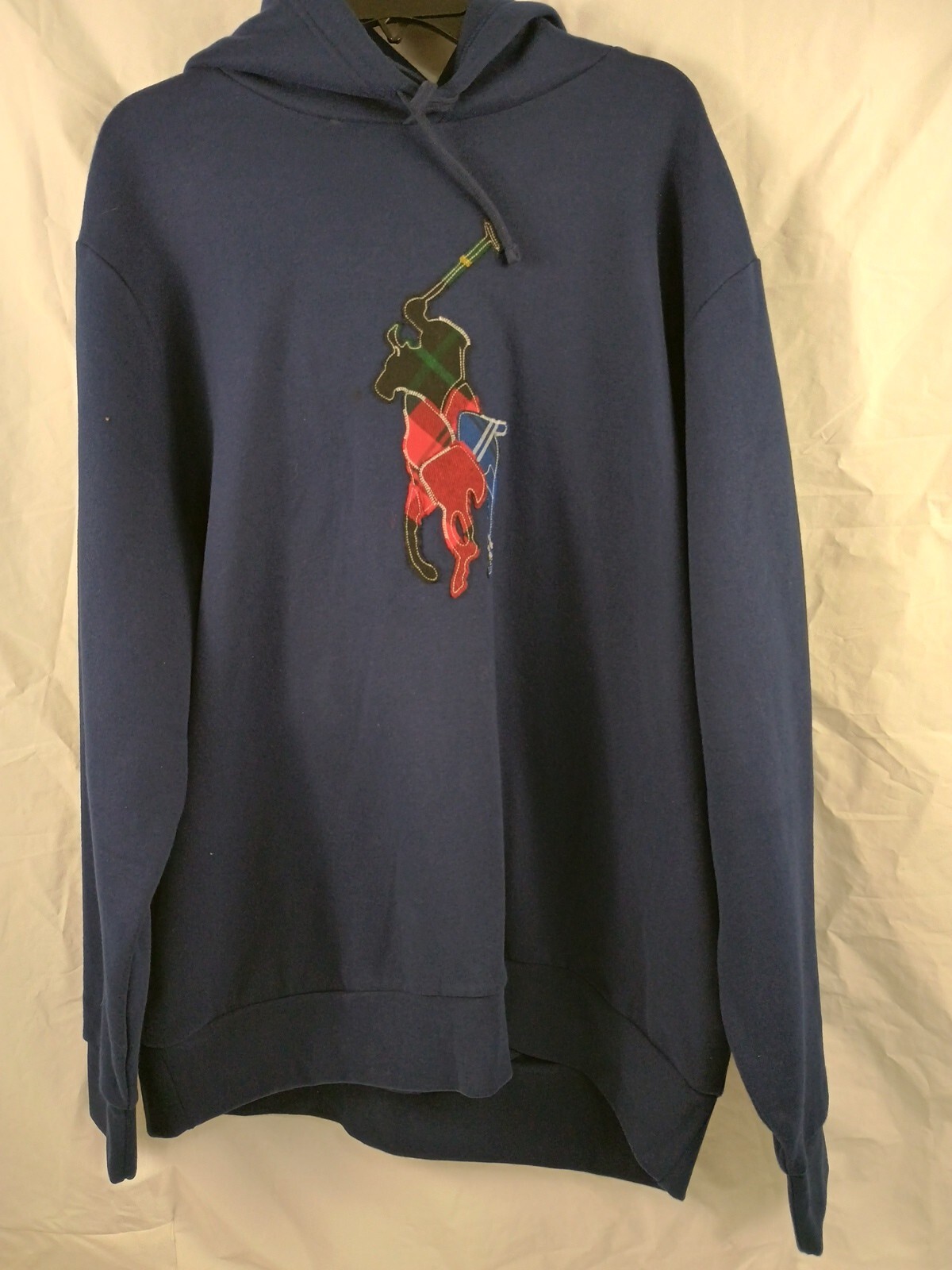 Polo Ralph Lauren uomo 2XL grande patchwork pony plaid felpa con cappuccio XXL nuova con etichette