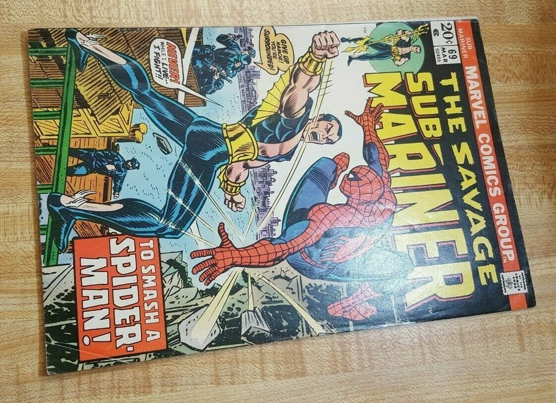 Sub-Mariner #69 (March 1974) Spider-Man! Two Worldsand Dark