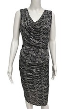MNG By Mango Women's Sleeveless Black And White Cheetah Bodycon Dress Size S