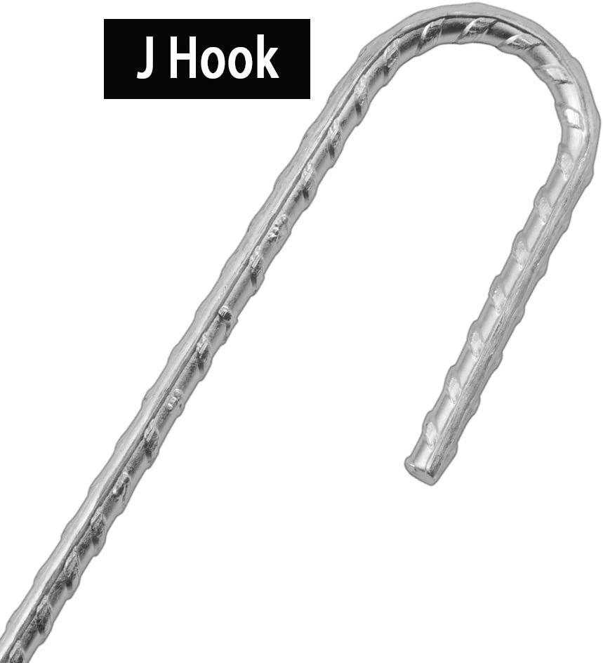 Rebar Stakes Ground Anchors Heavy Duty Garden Pins 12" J Hook Pegs