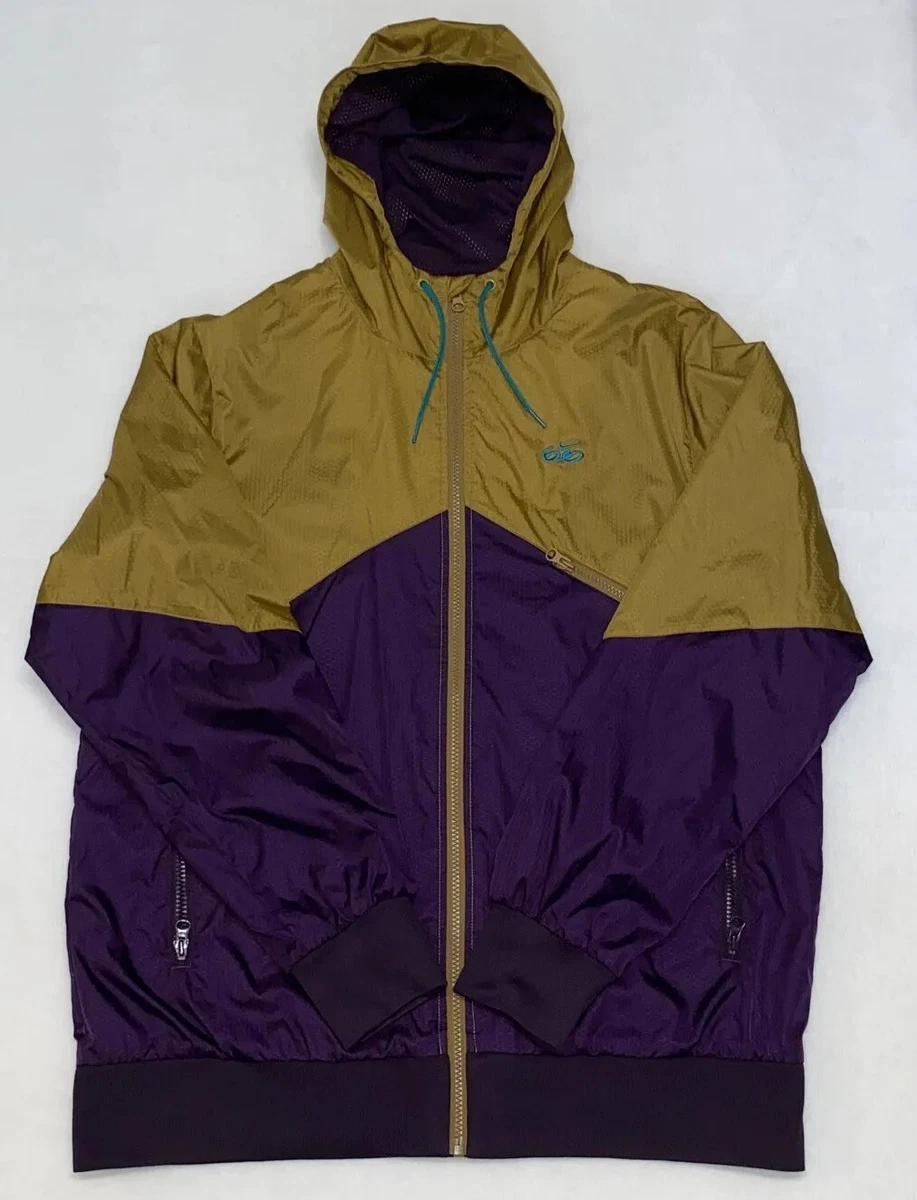 Nike 6.0 Men s Hooded Windbreaker Rain Jacket Size L Gold Purple Limited Colors